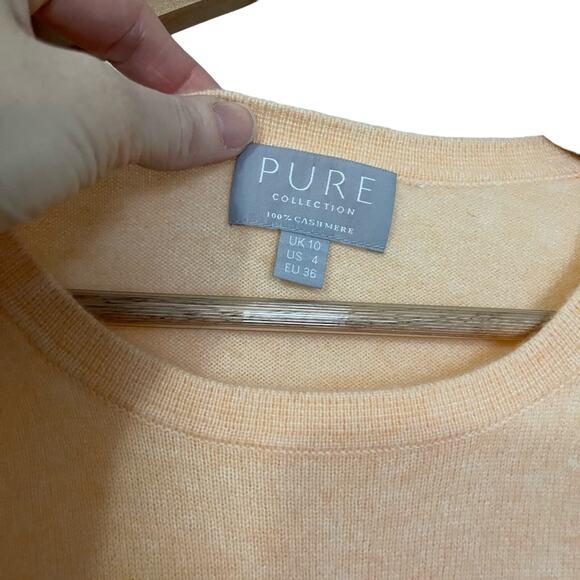 Preloved 100% Cashmere crew neck peach sweater - 4 - Picture 2 of 7